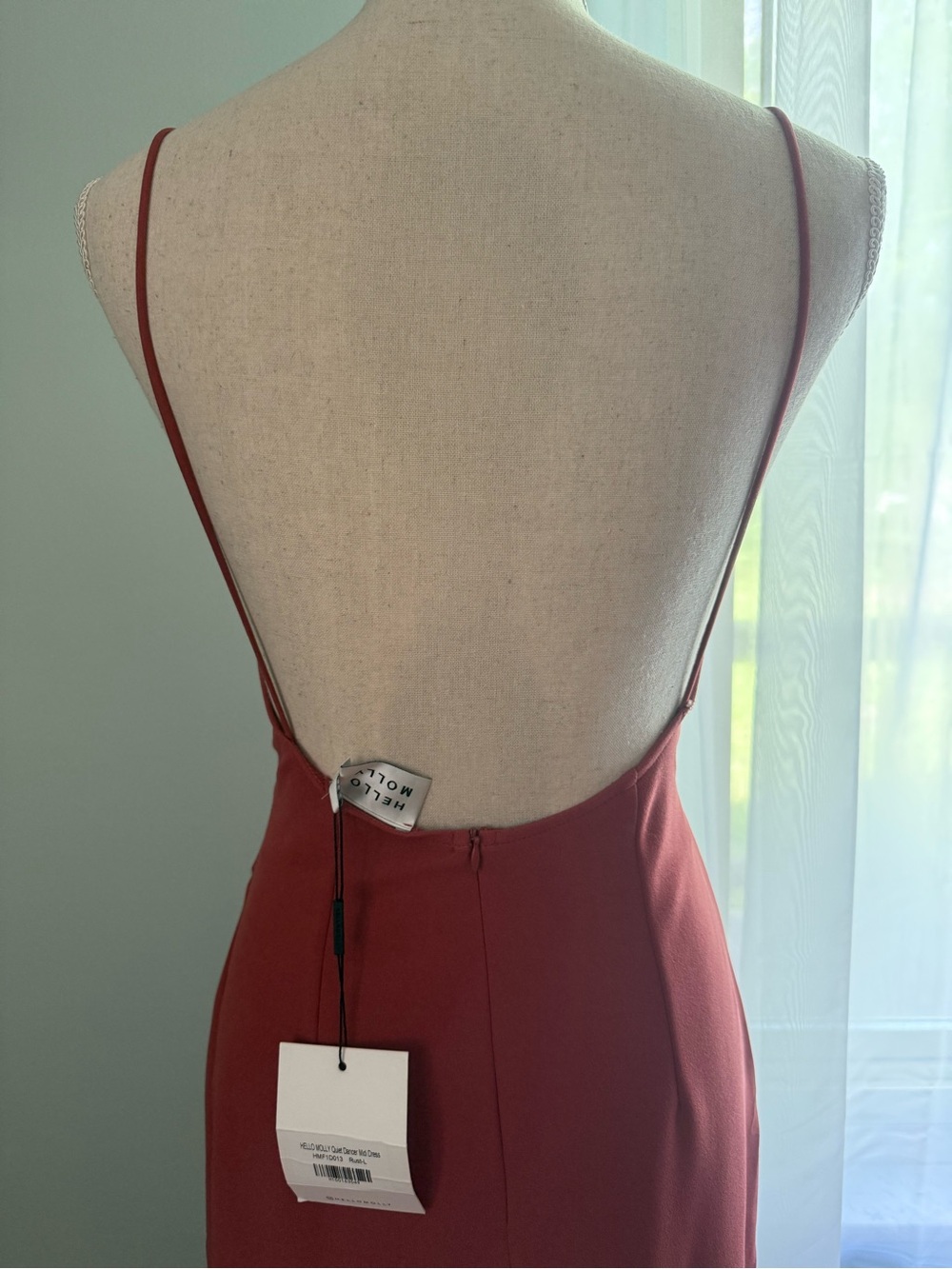 🆕 Hello Molly “Quiet Dancer” Rust Asymmetrical Midi Dress / NWT! / L - Picture 6 of 9